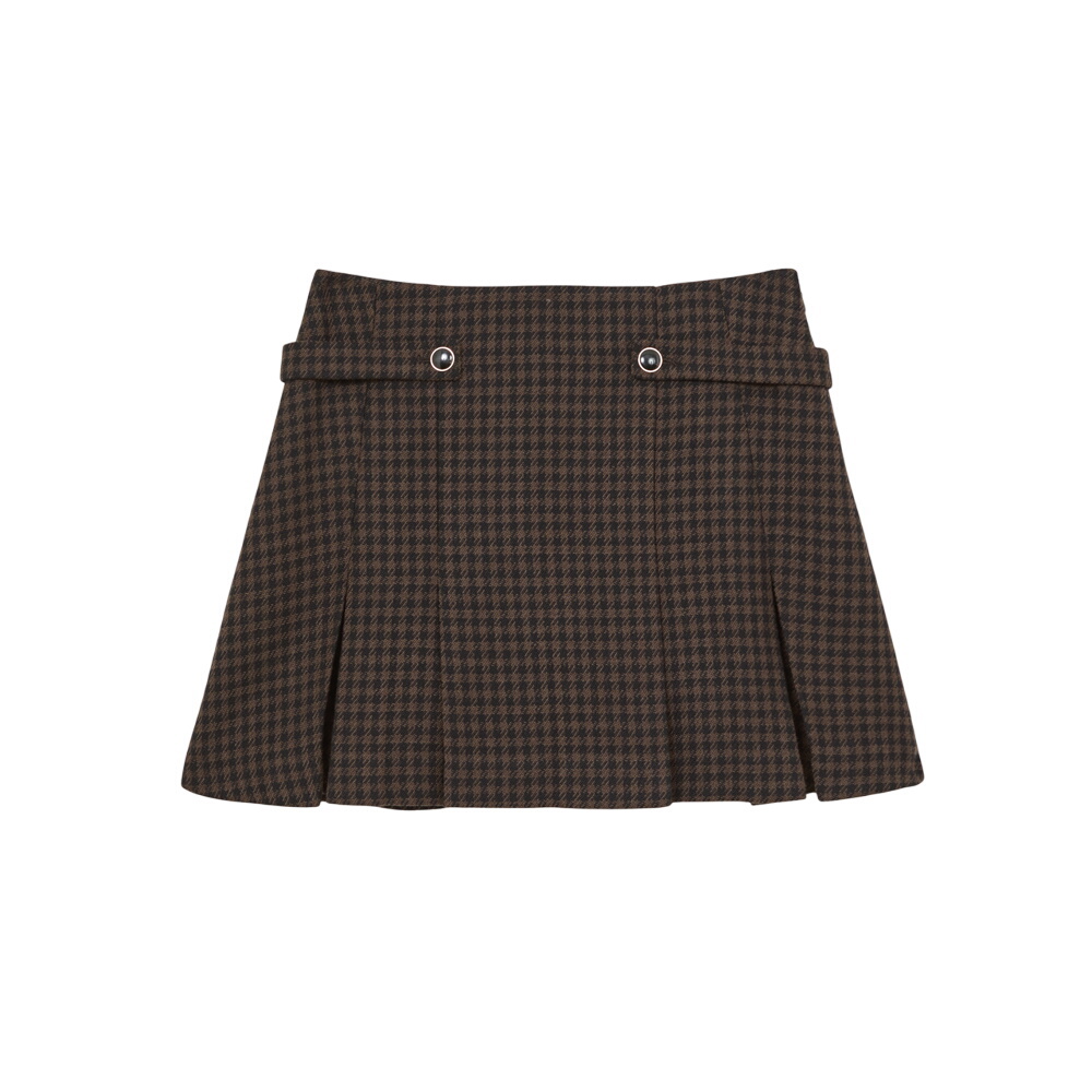 REISS Elle Wool-Blend Check Mini Skirt